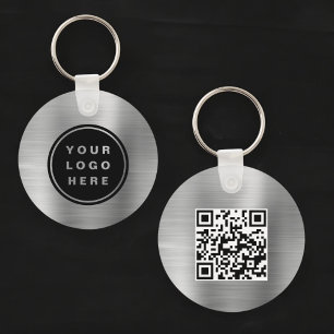 QR Code Company Silver Logo Promotional Key Ring