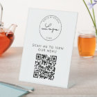QR Code Contactless Menu Logo White Minimalist