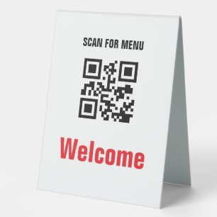 QR Code Contactless Scannable Menu Black White