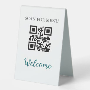 QR Code Contactless Scannable Menu Black White