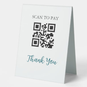 QR Code Contactless Scannable Pay Black White