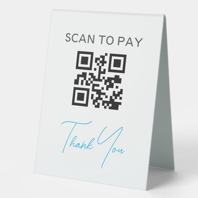 QR Code Contactless Scannable Pay Black White (Front)
