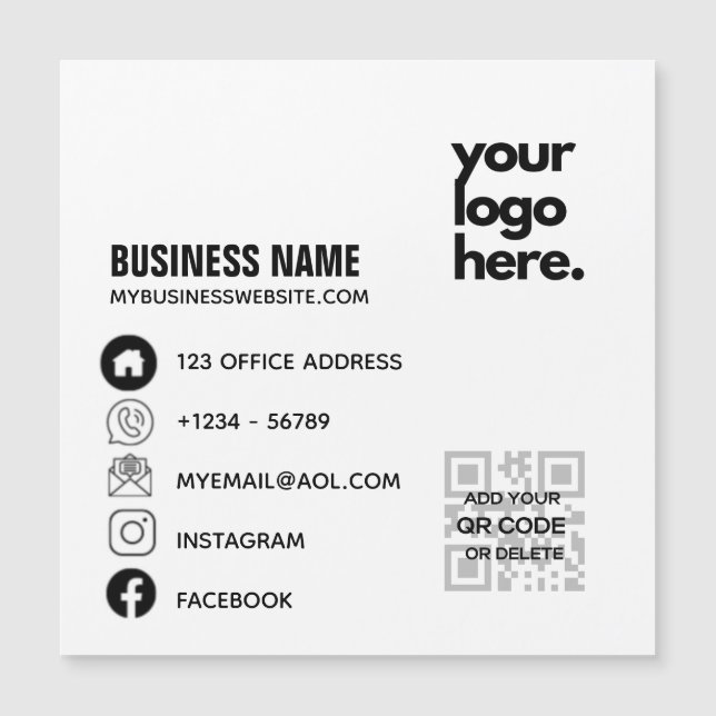 Qr Code Corporate Business Card Design Logo  (Front)