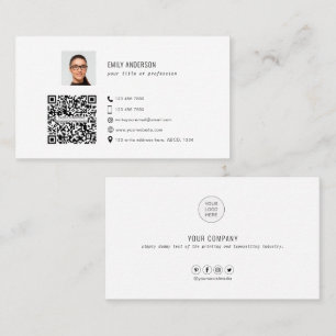 QR code Corporate business card with photo & logo