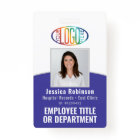 QR Code Corporate Logo Employee Photo ID Purple