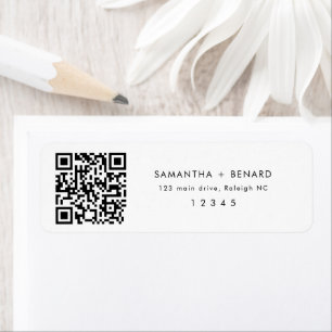 QR Code Couple Names Wedding Return Address