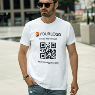 QR Code Custom and Promotional Business Logo T-Shirt
