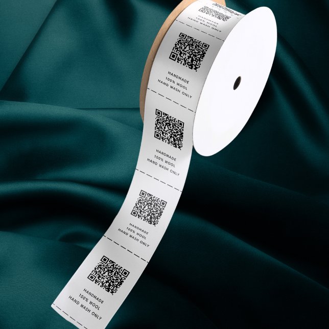 QR Code Custom Business Garment Care Labels Satin Ribbon (Creator Uploaded)