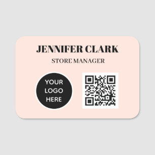 QR Code Custom Logo Employee Magnetic Company Name Tag