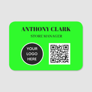 QR Code Custom Logo Employee Magnetic Company Name Tag