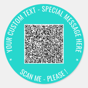 QR Code Custom Text and Colour Sticker Template