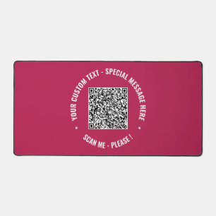 QR Code Custom Text and Colours Desk Mat