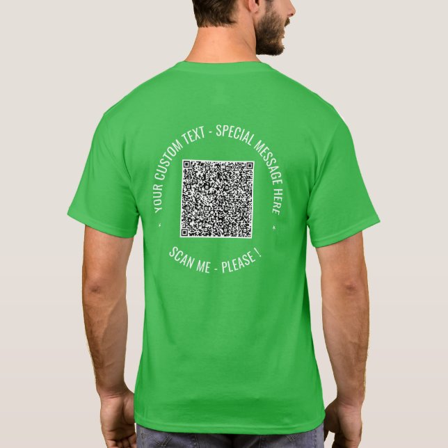 QR Code Custom Text and Colours Promotional T-Shir T-Shirt (Back)