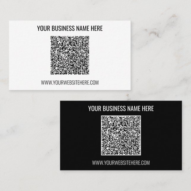 QR Code Custom Text and Colours Your Business Card (Front/Back)