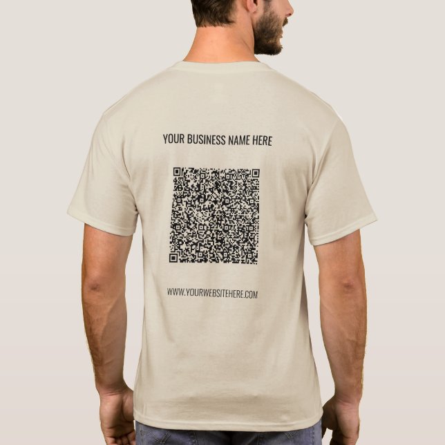 QR Code Custom Text Business Promotional T-Shirt (Back)