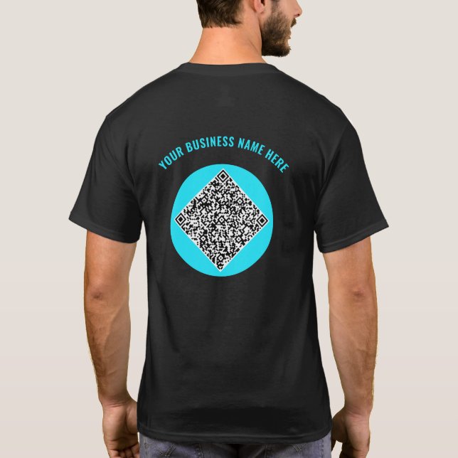 QR Code Custom Text Business T-Shirt Choose Colour (Back)