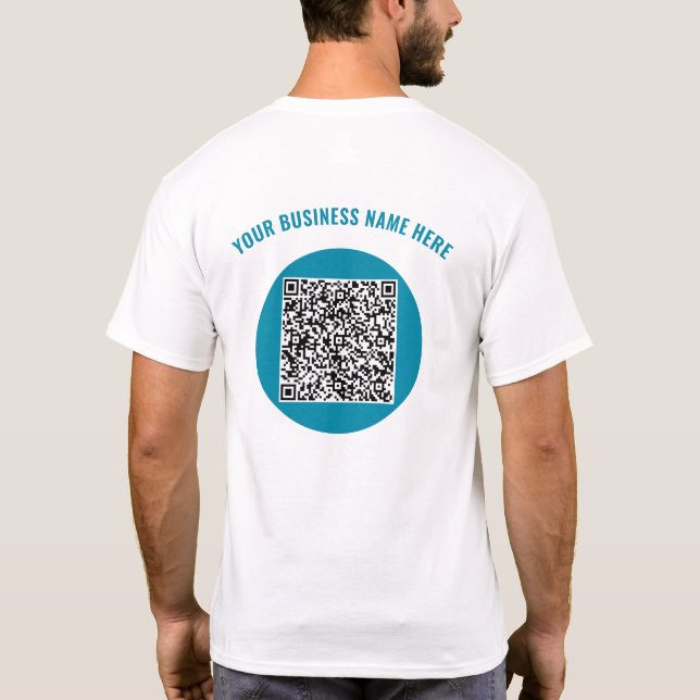 QR Code Custom Text Business T-Shirt Choose Colour (Back)