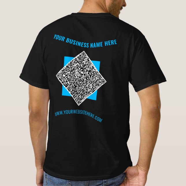 QR Code Custom Text Business T-Shirt Choose Colour (Back)