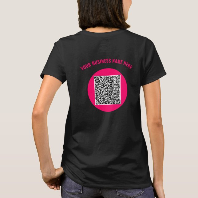 QR Code Custom Text Business T-Shirt Your Colours (Back)