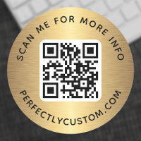 QR code custom text golden gradient
