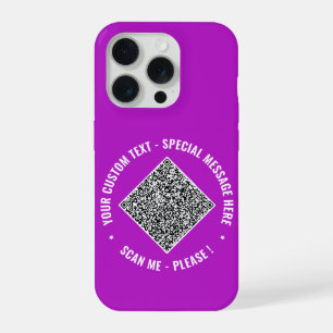 QR Code Custom Text iPhone Case Your Colors