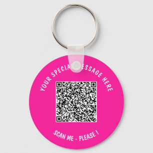QR Code Custom Text Keychain Gift - Choose Colour