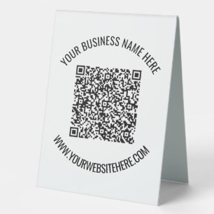 QR Code Custom Text Personalised Table Tent Sign
