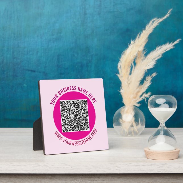QR Code Custom Text Plaque Template Your Colours (Insitu)