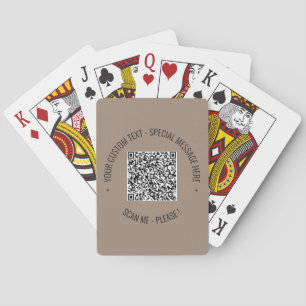 QR Code Custom Text Playing Cards - Choose Colours