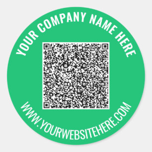 QR Code Custom Text Promotional Sticker Template
