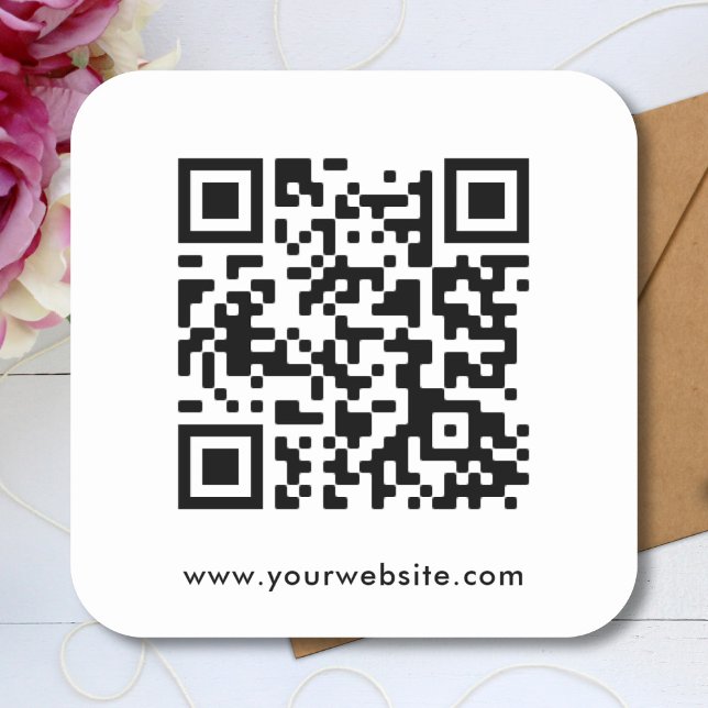 QR Code Custom Text Website Template Square Sticker (Creator Uploaded)