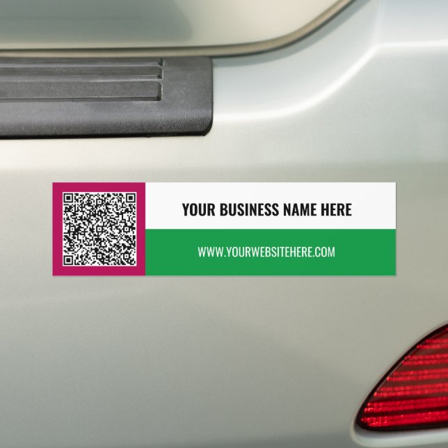 QR Code Custom Text Your Business Bumper Sticker (On Car)
