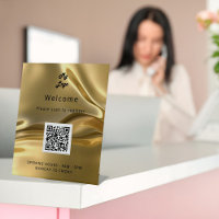 QR code customer registration gold metal welcome