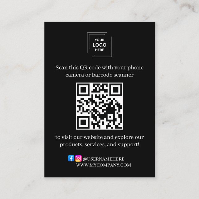 QR Code Customer Review Business Insert Card (Front)