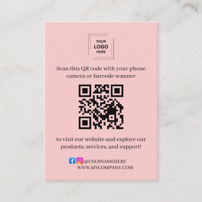 QR Code Customer Review Business Insert Card (Front)