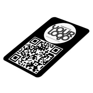 QR Code Customisable Modern Black Business Card Magnet