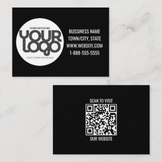QR Code Customisable Modern Black Card