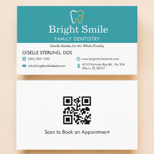 QR Code Dental Office Dentistry  Business Card
