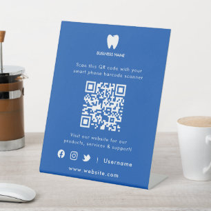 QR Code Dentist Business Website Scan Me Pedestal Sign