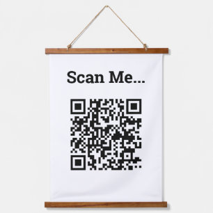 QR Code Design Hanging Tapestry
