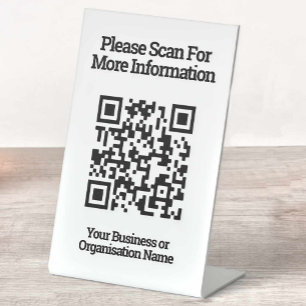 QR Code Design information Pedestal Sign