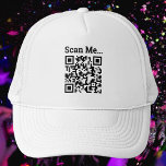 QR Code Design Trucker Hat<br><div class="desc">Show off your own QR Code Design. Let others scan your QR Code With their mobile phones! Replace image with your own uploaded QR Code. Message says Scan Me... </div>