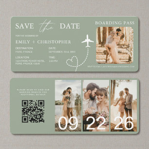 QR Code Destination Wedding Boarding Pass 