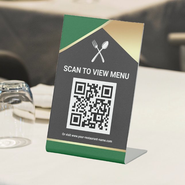 QR Code Digital Menu for Restaurants Tabletop Sign (Creator Uploaded)