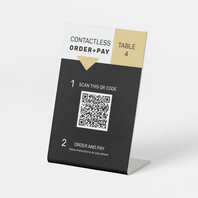QR Code Digital Menu  Pedestal Sign (Front)