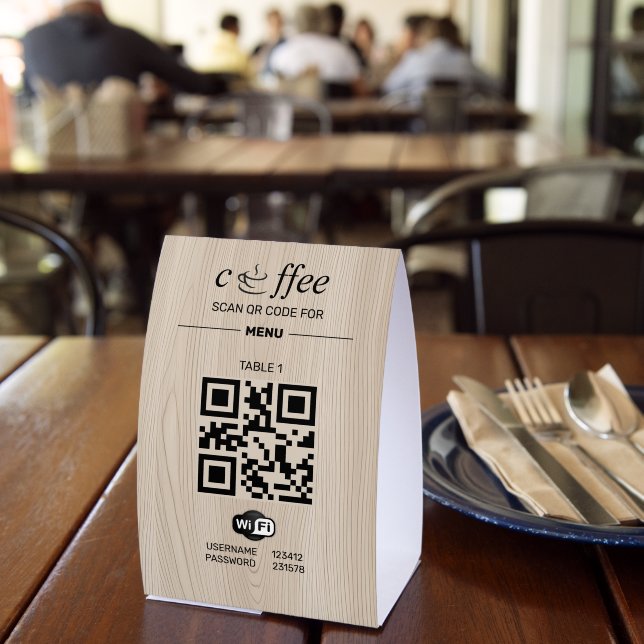 QR Code Digital Menu Wooden Paper (Insitu(Restaurant))