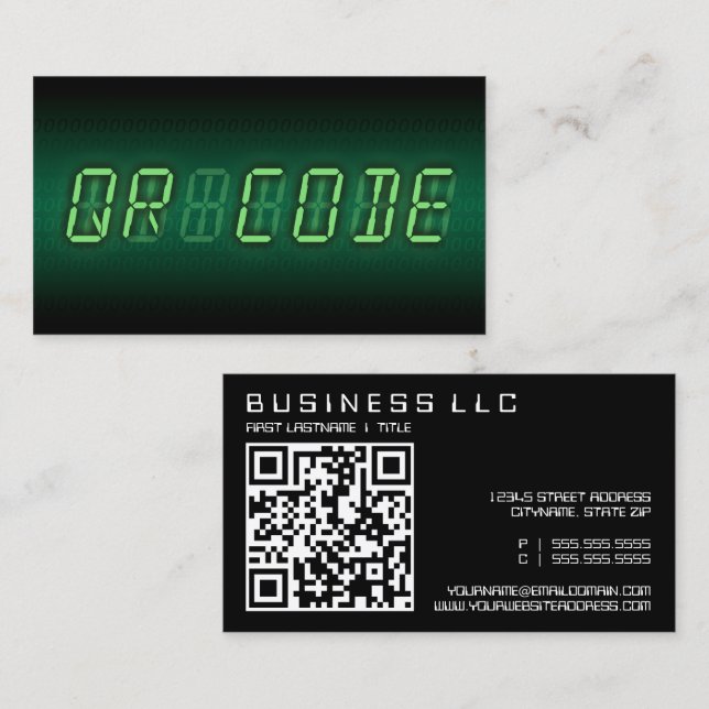 QR CODE (digital readout) Business Card (Front/Back)