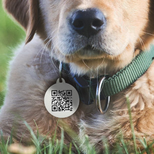 QR Code   Dog Cat Modern Gray Scan Me if Lost Pet Tag