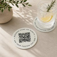 QR Code Drink Coasters | Grey Scannable Business