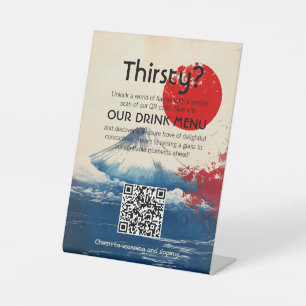 QR code drinks menu Japonesque Harmony with Fuji Pedestal Sign